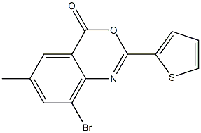 8-bromo-6-methyl-2-(2-thienyl)-4H-3,1-benzoxazin-4-one 结构式