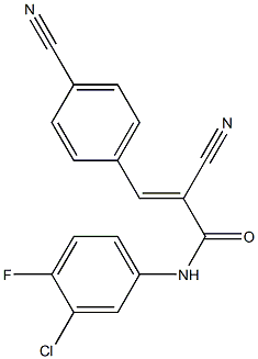 N1-(3-chloro-4-fluorophenyl)-2-cyano-3-(4-cyanophenyl)acrylamide 结构式