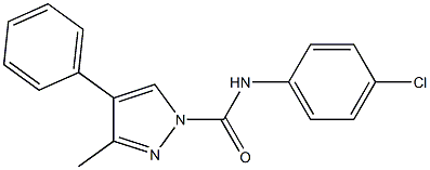 N1-(4-chlorophenyl)-3-methyl-4-phenyl-1H-pyrazole-1-carboxamide 结构式