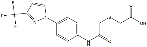 2-[(2-oxo-2-{4-[3-(trifluoromethyl)-1H-pyrazol-1-yl]anilino}ethyl)thio]acetic acid 结构式