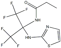 N1-[2,2,2-trifluoro-1-(1,3-thiazol-2-ylamino)-1-(trifluoromethyl)ethyl]propanamide 结构式