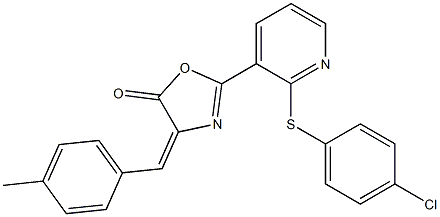 2-{2-[(4-chlorophenyl)thio]-3-pyridyl}-4-(4-methylbenzylidene)-4,5-dihydro-1,3-oxazol-5-one 结构式