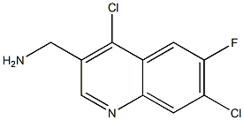 (4,7-dichloro-6-fluoroquinolin-3-yl)methanamine 结构式