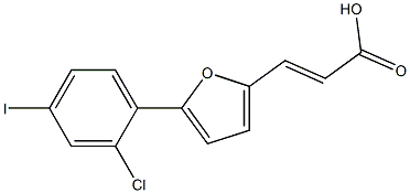 (E)-3-(5-(2-chloro-4-iodophenyl)furan-2-yl)acrylic acid 结构式