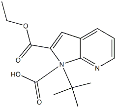 1-tert-butyl 2-ethyl 1H-pyrrolo[2,3-b]pyridine-1,2-dicarboxylate 结构式