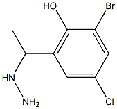 2-bromo-4-chloro-6-(1-hydrazinylethyl)phenol 结构式
