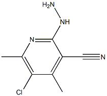 5-chloro-2-hydrazinyl-4,6-dimethylpyridine-3-carbonitrile 结构式