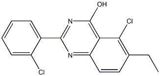 5-chloro-2-(2-chlorophenyl)-6-ethylquinazolin-4-ol 结构式