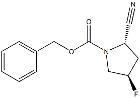 N-苄氧基羰基-(2S,4R)-2-氰基4-氟吡啶烷 结构式