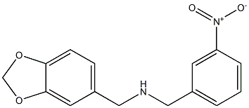 (2H-1,3-benzodioxol-5-ylmethyl)[(3-nitrophenyl)methyl]amine 结构式