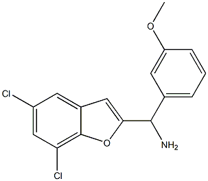 (5,7-dichloro-1-benzofuran-2-yl)(3-methoxyphenyl)methanamine 结构式