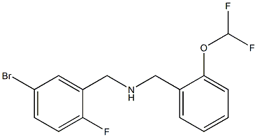 [(5-bromo-2-fluorophenyl)methyl]({[2-(difluoromethoxy)phenyl]methyl})amine 结构式