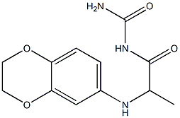 [2-(2,3-dihydro-1,4-benzodioxin-6-ylamino)propanoyl]urea 结构式