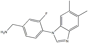 [4-(5,6-dimethyl-1H-1,3-benzodiazol-1-yl)-3-fluorophenyl]methanamine 结构式