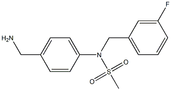 [4-(aminomethyl)phenyl]-N-[(3-fluorophenyl)methyl]methanesulfonamide 结构式