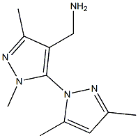 [5-(3,5-dimethyl-1H-pyrazol-1-yl)-1,3-dimethyl-1H-pyrazol-4-yl]methanamine 结构式