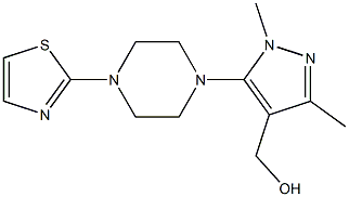 {1,3-dimethyl-5-[4-(1,3-thiazol-2-yl)piperazin-1-yl]-1H-pyrazol-4-yl}methanol 结构式