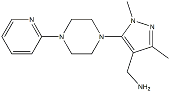 {1,3-dimethyl-5-[4-(pyridin-2-yl)piperazin-1-yl]-1H-pyrazol-4-yl}methanamine 结构式