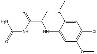 {2-[(4-chloro-2,5-dimethoxyphenyl)amino]propanoyl}urea 结构式