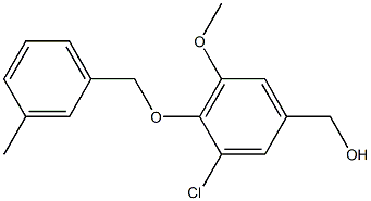 {3-chloro-5-methoxy-4-[(3-methylphenyl)methoxy]phenyl}methanol 结构式