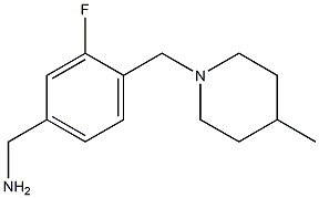 {3-fluoro-4-[(4-methylpiperidin-1-yl)methyl]phenyl}methanamine 结构式