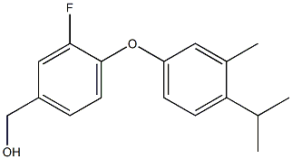 {3-fluoro-4-[3-methyl-4-(propan-2-yl)phenoxy]phenyl}methanol 结构式