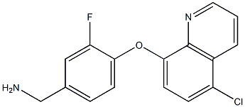 {4-[(5-chloroquinolin-8-yl)oxy]-3-fluorophenyl}methanamine 结构式