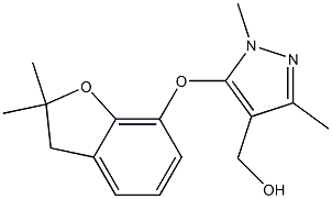 {5-[(2,2-dimethyl-2,3-dihydro-1-benzofuran-7-yl)oxy]-1,3-dimethyl-1H-pyrazol-4-yl}methanol 结构式