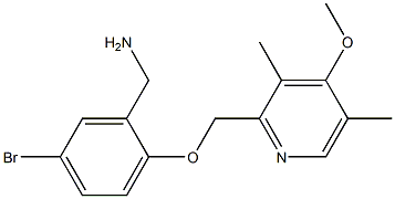 {5-bromo-2-[(4-methoxy-3,5-dimethylpyridin-2-yl)methoxy]phenyl}methanamine 结构式