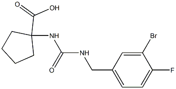 1-({[(3-bromo-4-fluorophenyl)methyl]carbamoyl}amino)cyclopentane-1-carboxylic acid 结构式