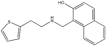 1-({[2-(thiophen-2-yl)ethyl]amino}methyl)naphthalen-2-ol 结构式