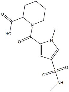 1-({1-methyl-4-[(methylamino)sulfonyl]-1H-pyrrol-2-yl}carbonyl)piperidine-2-carboxylic acid 结构式
