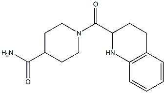 1-(1,2,3,4-tetrahydroquinolin-2-ylcarbonyl)piperidine-4-carboxamide 结构式