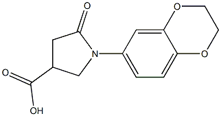 1-(2,3-dihydro-1,4-benzodioxin-6-yl)-5-oxopyrrolidine-3-carboxylic acid 结构式