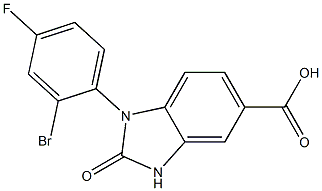 1-(2-bromo-4-fluorophenyl)-2-oxo-2,3-dihydro-1H-1,3-benzodiazole-5-carboxylic acid 结构式