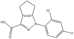 1-(2-chloro-4-fluorophenyl)-1,4,5,6-tetrahydrocyclopenta[c]pyrazole-3-carboxylic acid 结构式