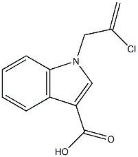1-(2-chloroprop-2-en-1-yl)-1H-indole-3-carboxylic acid 结构式