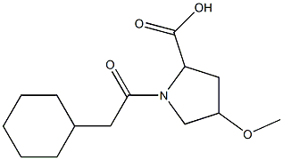 1-(2-cyclohexylacetyl)-4-methoxypyrrolidine-2-carboxylic acid 结构式