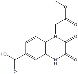 1-(2-methoxy-2-oxoethyl)-2,3-dioxo-1,2,3,4-tetrahydroquinoxaline-6-carboxylic acid 结构式