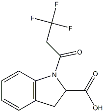 1-(3,3,3-trifluoropropanoyl)-2,3-dihydro-1H-indole-2-carboxylic acid 结构式