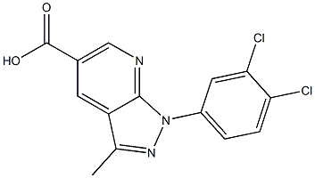 1-(3,4-dichlorophenyl)-3-methyl-1H-pyrazolo[3,4-b]pyridine-5-carboxylic acid 结构式