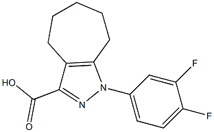 1-(3,4-difluorophenyl)-1,4,5,6,7,8-hexahydrocyclohepta[c]pyrazole-3-carboxylic acid 结构式