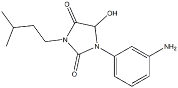 1-(3-aminophenyl)-5-hydroxy-3-(3-methylbutyl)imidazolidine-2,4-dione 结构式