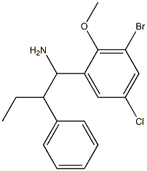 1-(3-bromo-5-chloro-2-methoxyphenyl)-2-phenylbutan-1-amine 结构式