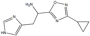 1-(3-cyclopropyl-1,2,4-oxadiazol-5-yl)-2-(1H-imidazol-4-yl)ethan-1-amine 结构式