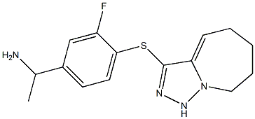 1-(3-fluoro-4-{5H,6H,7H,8H,9H-[1,2,4]triazolo[3,4-a]azepin-3-ylsulfanyl}phenyl)ethan-1-amine 结构式