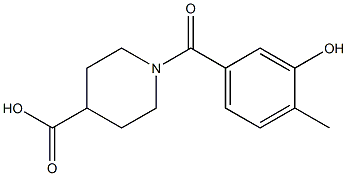 1-(3-hydroxy-4-methylbenzoyl)piperidine-4-carboxylic acid 结构式
