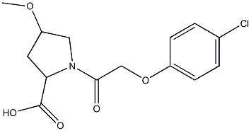 1-[2-(4-chlorophenoxy)acetyl]-4-methoxypyrrolidine-2-carboxylic acid 结构式