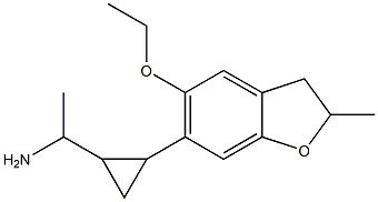 1-[2-(5-ethoxy-2-methyl-2,3-dihydro-1-benzofuran-6-yl)cyclopropyl]ethan-1-amine 结构式