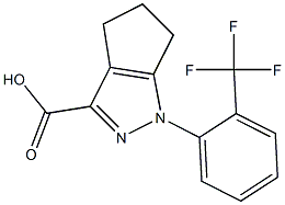 1-[2-(trifluoromethyl)phenyl]-1,4,5,6-tetrahydrocyclopenta[c]pyrazole-3-carboxylic acid 结构式